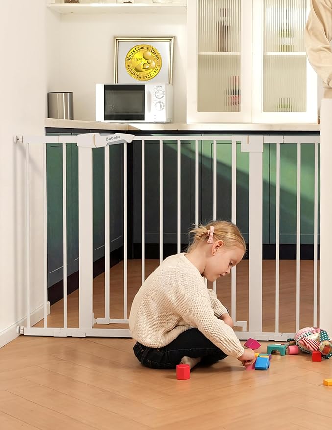 Babelio Metal Baby Gate, 29-43" Auto Close Easy Install Pet Gate PressGuard P7 by BABELIO