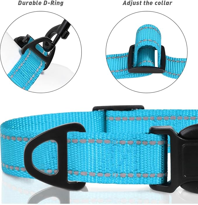 TagME Dog Collars, Adjustable Reflective Nylon Pet Collar - Image 3