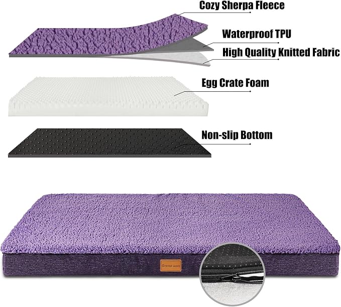 Patas Lague Orthopedic XL Dog Bed Large Sized Dog 48''X30'', Soft Waterproof - Image 4