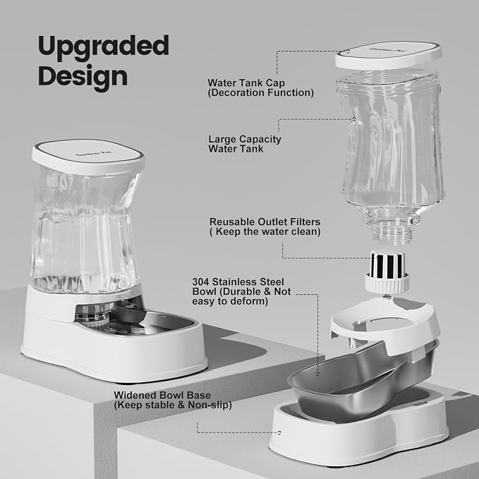 Gardner Pet Automatic Dog Water Dispenser Gravity Stainless Steel Water Waterer - Image 3