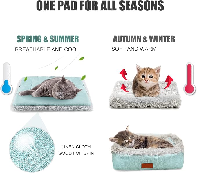 Self Warming Cat Bed, Foldable Self Heated Cat Mat Extra Warm Thermal Heating - Image 2