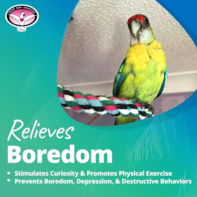 Super Bird Creations SB324 Colorful Cotton Rope Bungee Bird Toy, Medium Bird - Image 7
