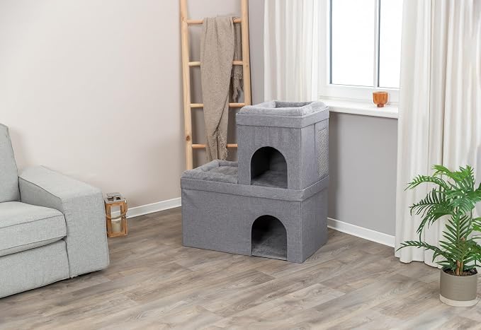 TRIXIE Double Crazy Cube Stackable Cat Condo - Image 3