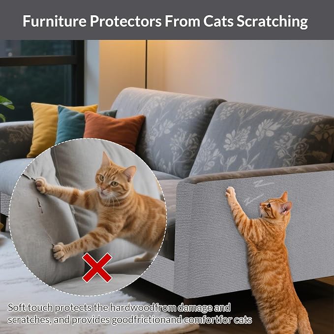 ASENKU Cat Scratch Furniture Protector, Trimmable Self-Adhesive Couch Protector - Image 5