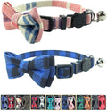 Cat Collar Breakaway with Bell and Bow Tie, Plaid Design Adjustable Safety by Ximipet