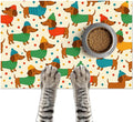 Cute Dachshund Dogs Pet Food Mat Spill-Proof Pet Feeding Mat by HOMETITUTE
