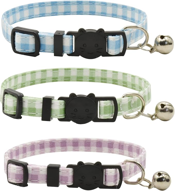 Breakaway Cat Collars with Bell, Durable & Safe Cute Kitten Collars Safety by XPangle