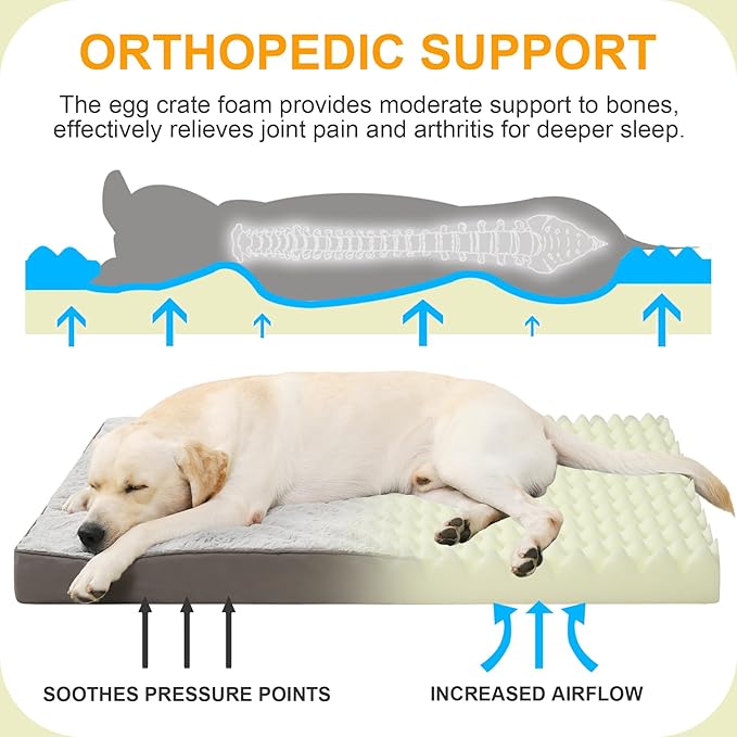 KSIIA Orthopedic Dog Bed Waterproof Dog Crate Bed - Image 2