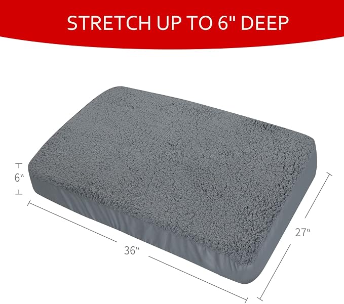 Dog Bed Covers 2 Pack Soft Plush Replacement Washable, Waterproof Pet Bed Liner - Image 6