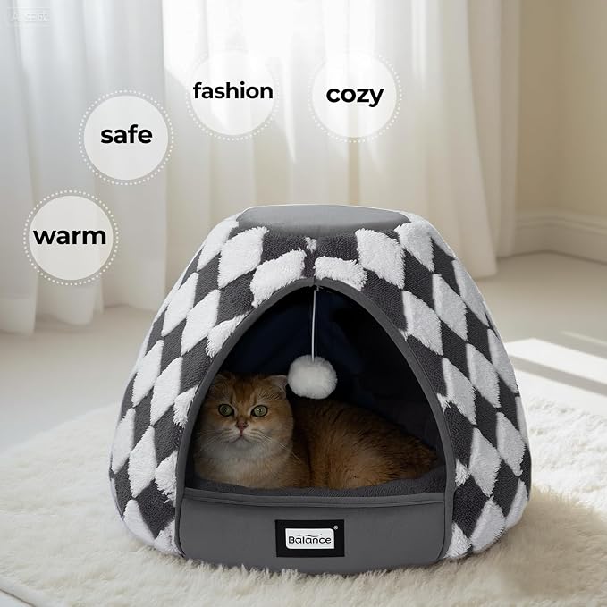 BALANCE Cat Beds for Indoor Cats, 2-in-1 Cat Bed Cave - Image 8
