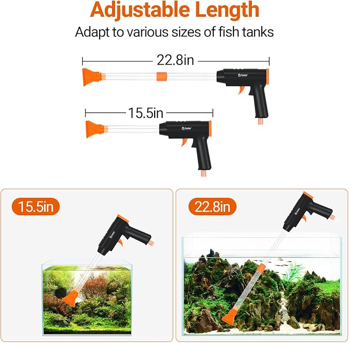 132GPH Manual Aquarium Gravel Cleaner, Fish Tank Siphon Vacuum Cleaner - Image 6
