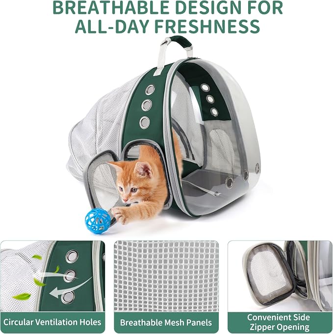 Cat Backpack Carrier, Back Expandable Pet Backpack - Image 4