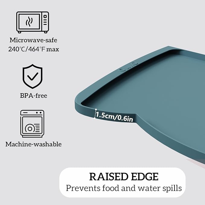 OHMO Dog Food Mat w/Residue Collection Pocket Silicone Pet Feeding Mat - Image 4