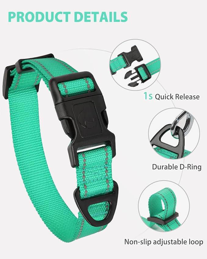 Joytale Reflective Dog Collar, Adjustable Nylon Pet Collar - Image 4