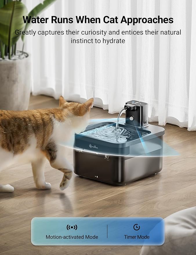 DownyPaws Battery Operated Cat Water Fountain, 84oz/2.5L Fursink Wireless Cat - Image 3