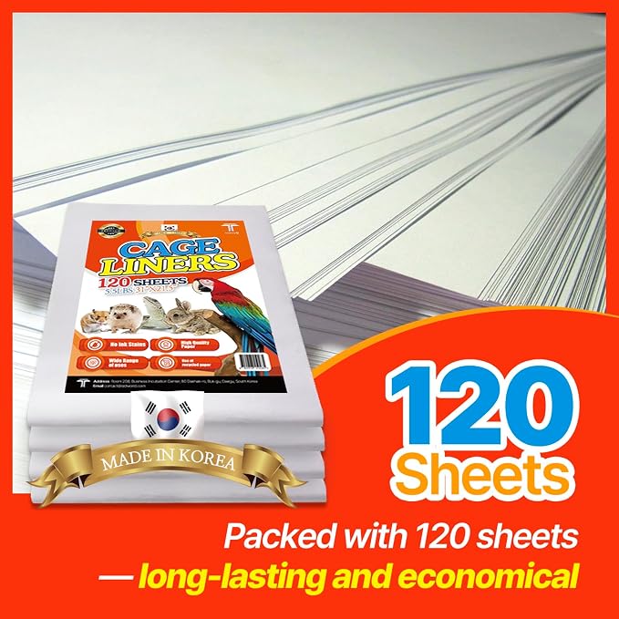TORTO9 Cage Liner Sheets for Birds – 120 Pack, 31 x 21.5 in, 5.5 lb | Acid-Free - Image 7