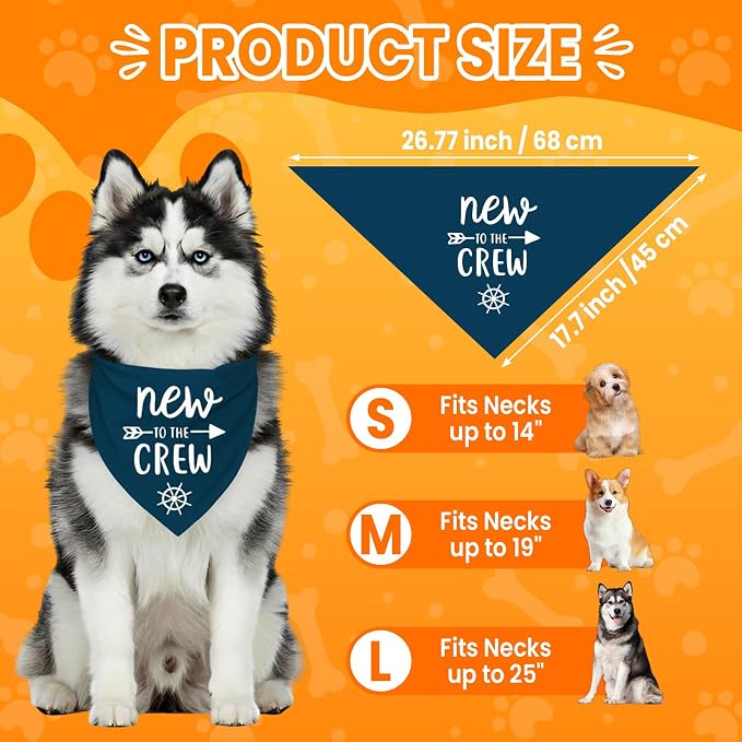 New to The Crew Dog Bandana New Puppy Announcement Gender Reveal Gift - Image 3