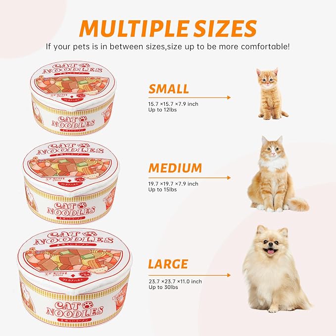 寵幸 Ramen Noodle Dog & Cat Bed, Keep Warm and Super Soft Creative Pet Nest - Image 6