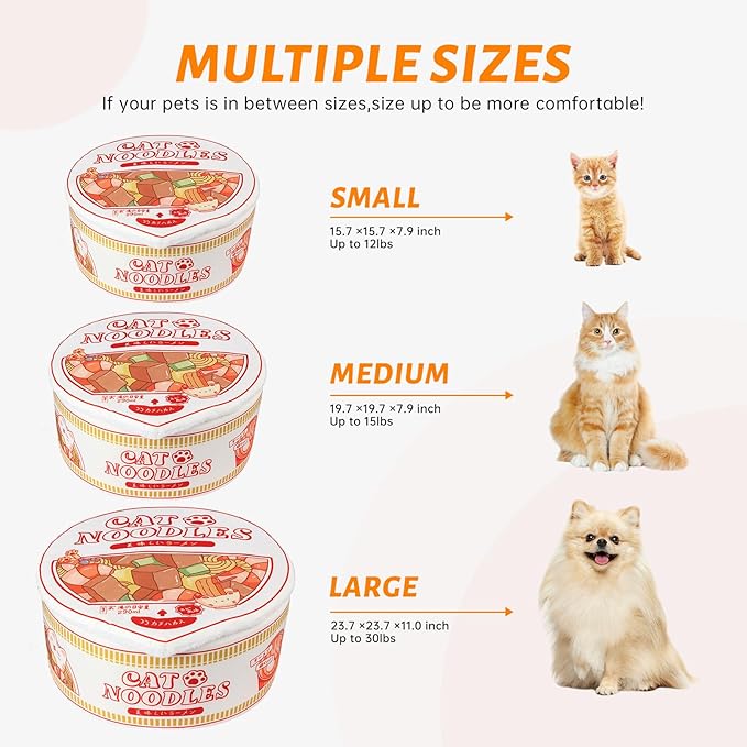 寵幸 Ramen Noodle Dog & Cat Bed, Keep Warm and Super Soft Creative Pet Nest - Image 6
