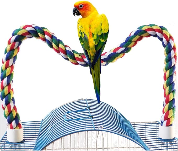 31.5-Inch × 0.8-Inch Diameter Nipple Style Bird Rope Perch, Bird cage by Birdsfavoriteropeswing
