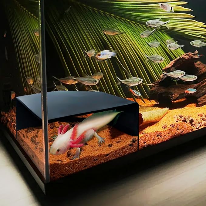 Aquarium Corner Cave Hide Axolotl Cichlid Cave Fish Tank Accessories, Corner by CPLIKE