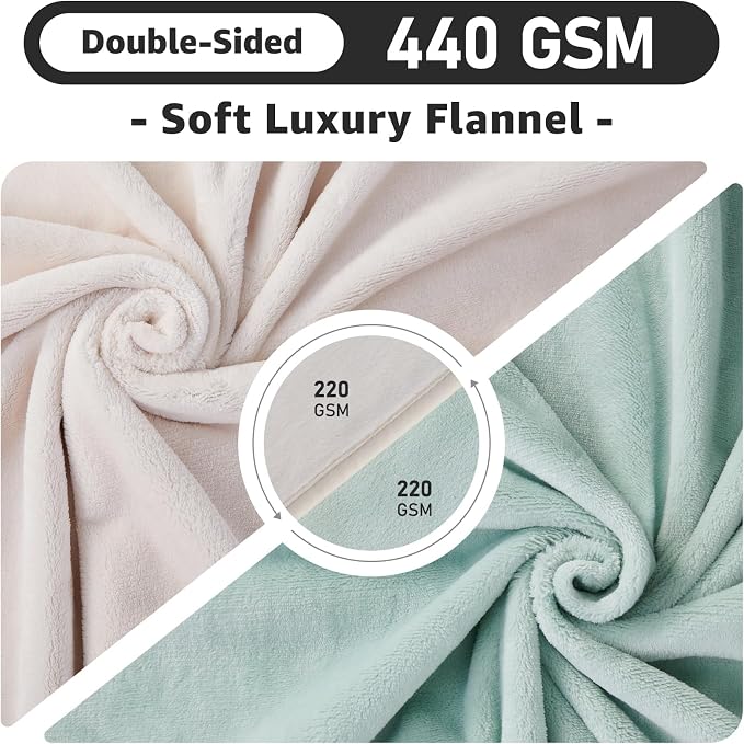 LOOBANI Waterproof Blanket for Bed: Reversible Soft Flannel Queen Bed Blanket - Image 5