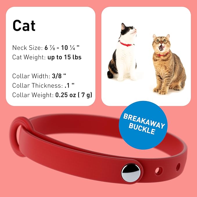 Red Cat Collar - Soft, Comfortable, and Lightweight Breakaway Collar - Image 2