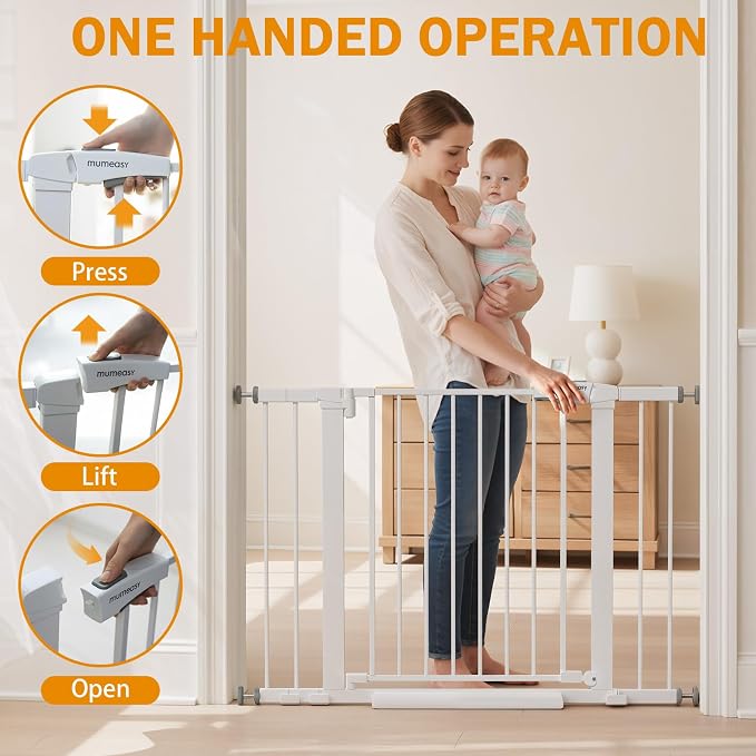 Baby Gate for Stairs, 29.7-43" Auto Close Dog Gate for Doorways & Hallways - Image 5