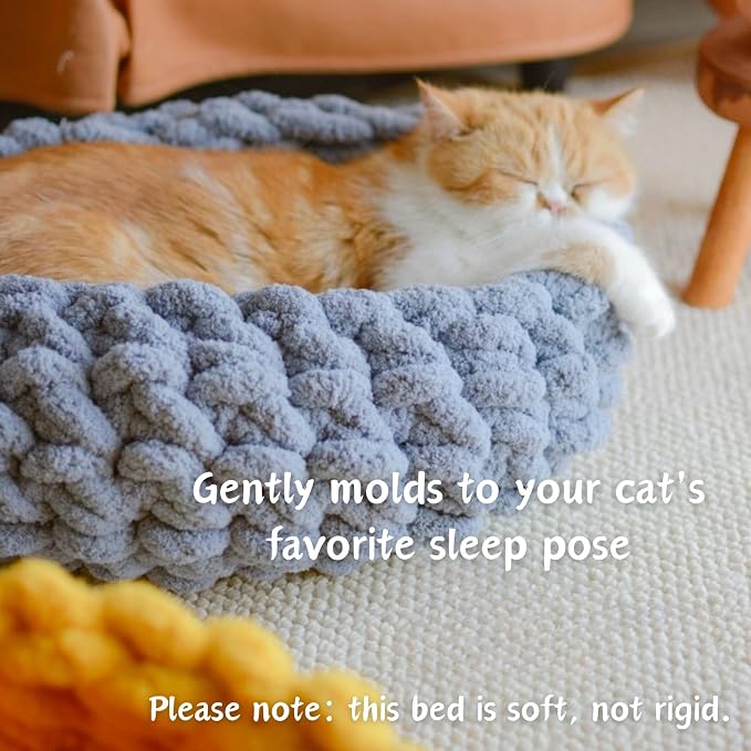 Cat Nest Bed - Premium Self Warming Handwoven Washable Extra Soft Round Cave - Image 2