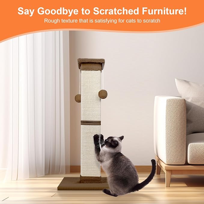Cat Scratching Post 33 Inch Nature Sisal Cat Scratch Post - Image 3