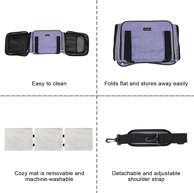BAGLHER Cat Carrier Bag, Airline Approved Pet Carrier Soft Side Pet Travel 5 - Image 6