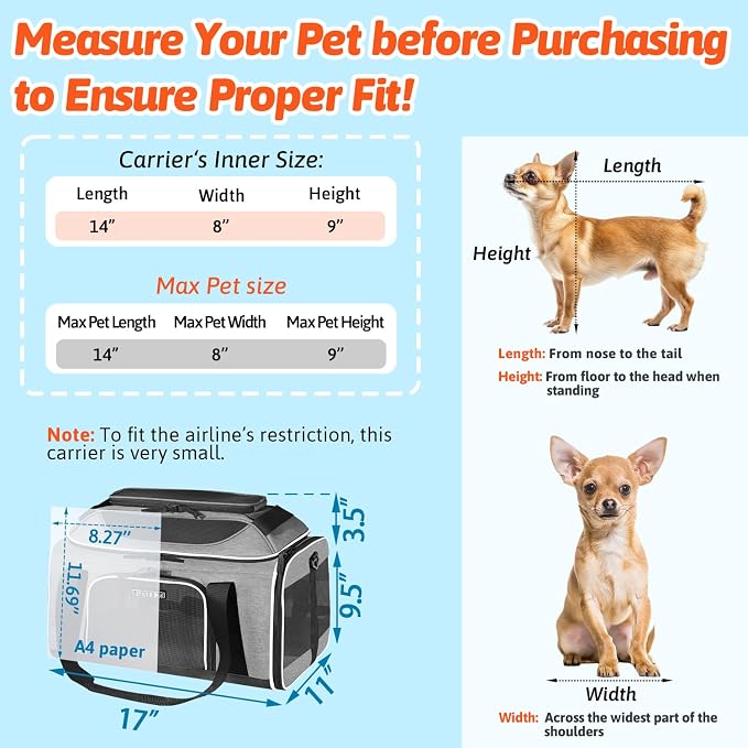 Petskd Top-Expandable Pet Carrier 17x11x9.5 Inches Alaska Airline Approved - Image 3