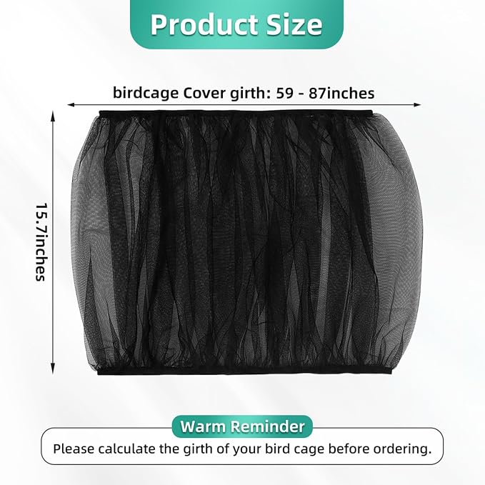 Bird Cage Seed Catcher, Seed Catcher Guard Net Cover, Parrot Nylon Mesh Net - Image 7