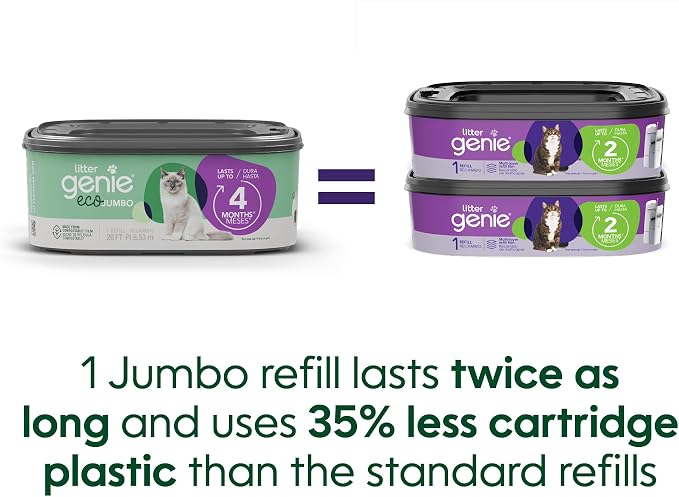 Litter Genie Eco Refills | Compostable Cat Litter Bags Jumbo 2-pack | Up to 4 - Image 6