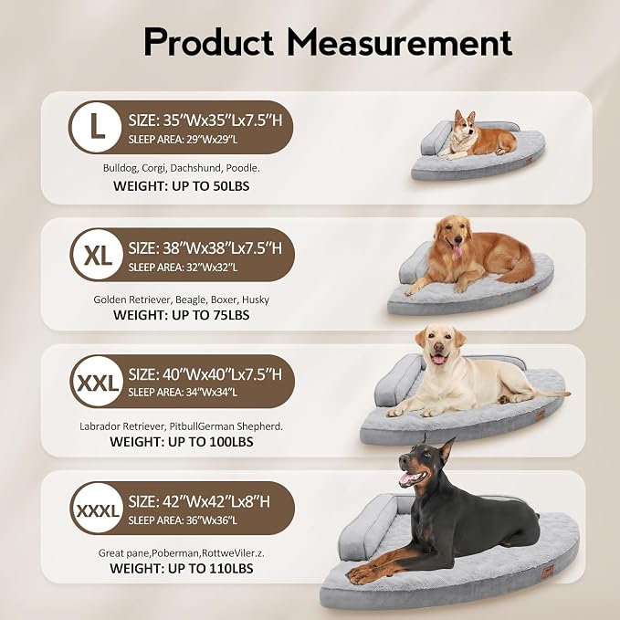 Large Dog Bed - XL Orthopedic Egg-Crate Memory Foam Dog Beds - Image 6