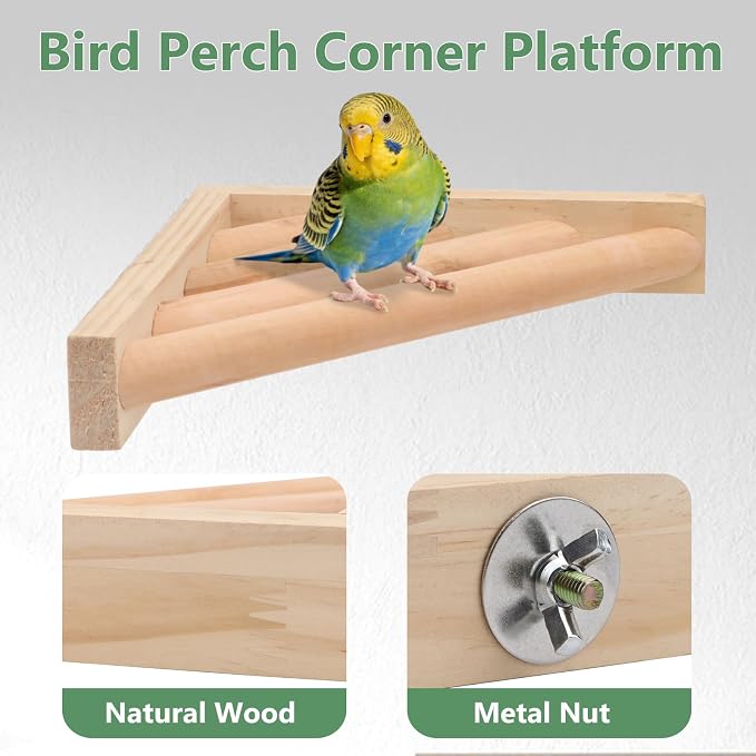 Litewoo Bird Perch Corner Platform Stand Shelf - Image 3