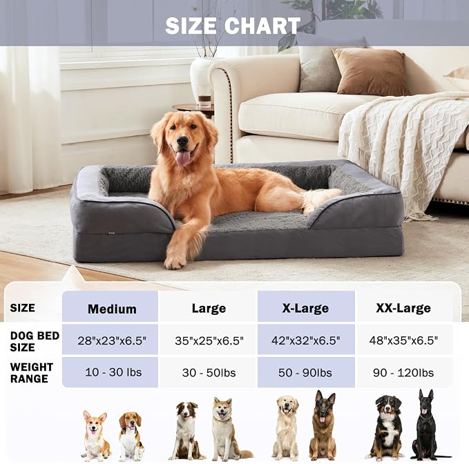 INVENHO Orthopedic Dog Bed Medium Size Dog, Waterproof Egg-Crate Foam Couch - Image 7