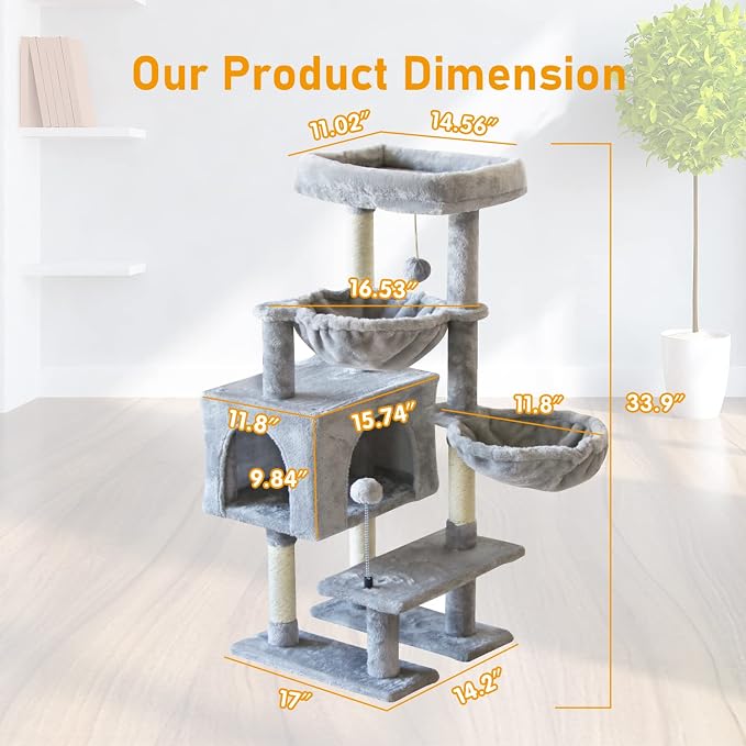 KIYUMI Cat Tree Cat Tower Condo - Image 7