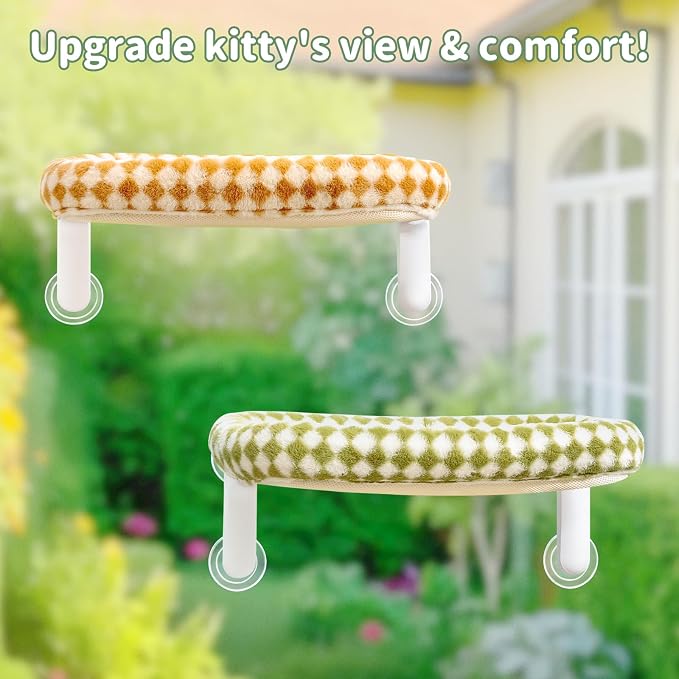 Sunhoo Cat Window Perch Bed Foldable Kitty Windowsill Hammock Shelf Seat Large - Image 7