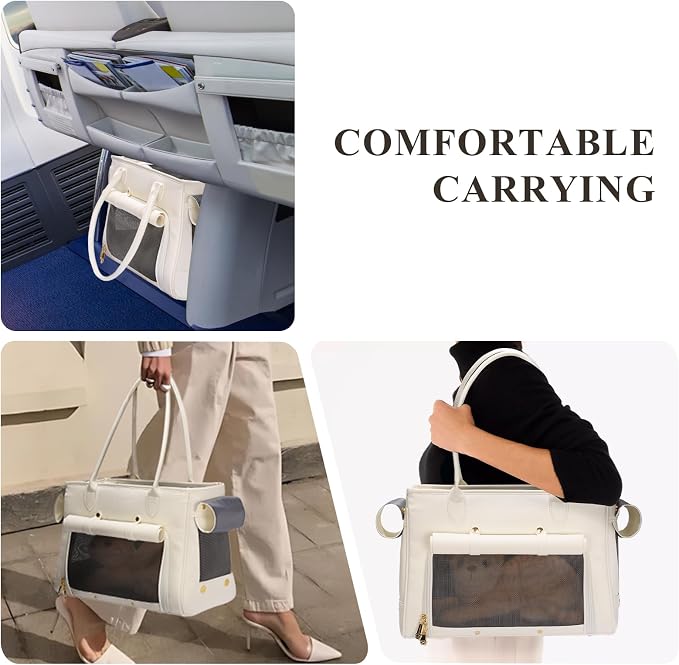 Fashion Pet Carrier Purse for Small Cat and Dog, Luxury Pu Soft-Sided Tote Bag - Image 6