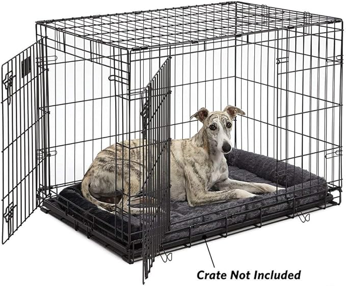 MidWest Homes for Pets QuietTime Dog Bed – Gray Faux Fur Bolster, Ultra-Soft - Image 3