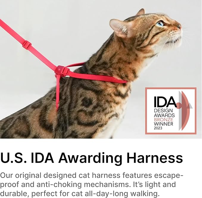 Cat Harness and Leash 2-in-1, Escape Proof Anti-Chocking Harness Adjustable - Image 2
