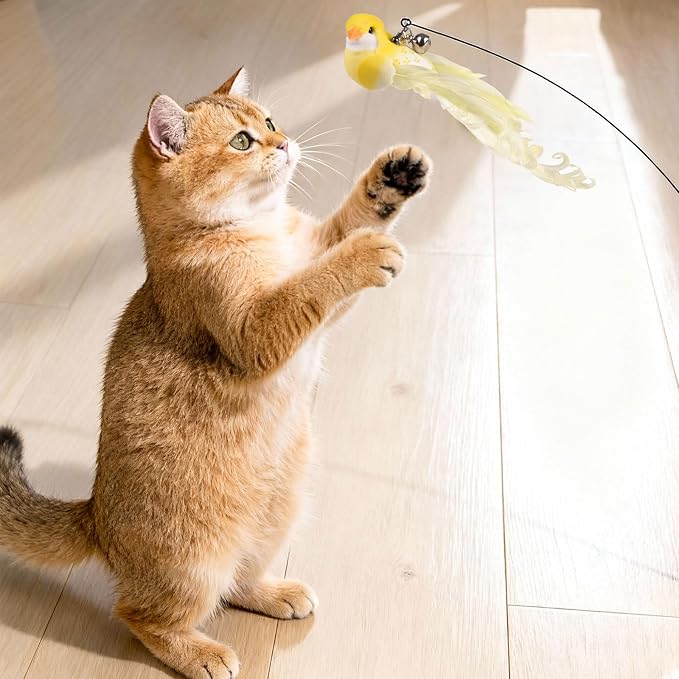 10PCS Cat Bird Toy Refills Feather Cat Wand Attachments - Image 5