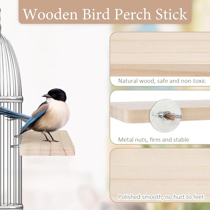 2PCS Bird Perch Platform Flat, Fan Shape and Rectangle Bird Cage Platform - Image 3