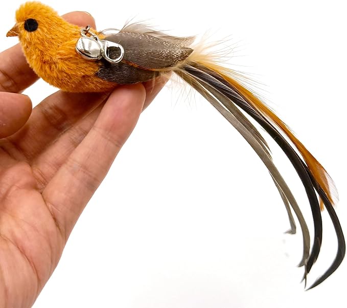 4 Bird Cat Wand Toy Refill for Indoor Cats, Interactive Birds Simulation Set - Image 8