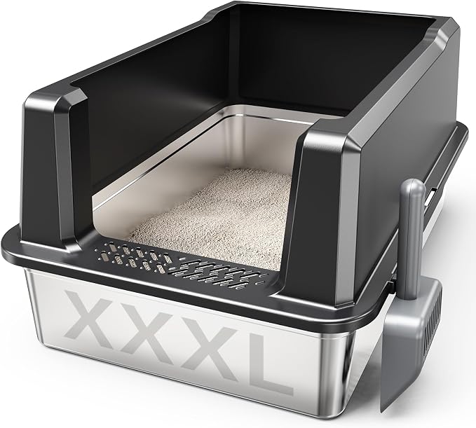 Tripamin XXL Stainless Steel Litter Box by Makelifemorepleasant