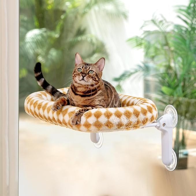 Sunhoo Cat Window Perch Bed Foldable Kitty Windowsill Hammock Shelf Seat Large - Image 8