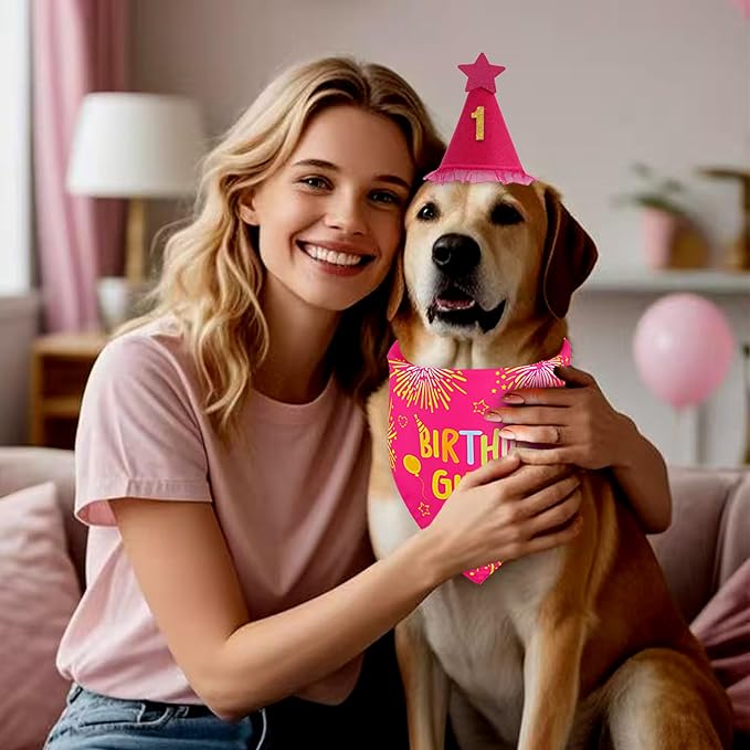 Dog Birthday Decorations Rose Pink, Dog Birthday Party Supplies - Image 3