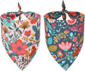 PTDECOR Flower Dog Bandana, Triangle Pet Bandanas by PTDECOR