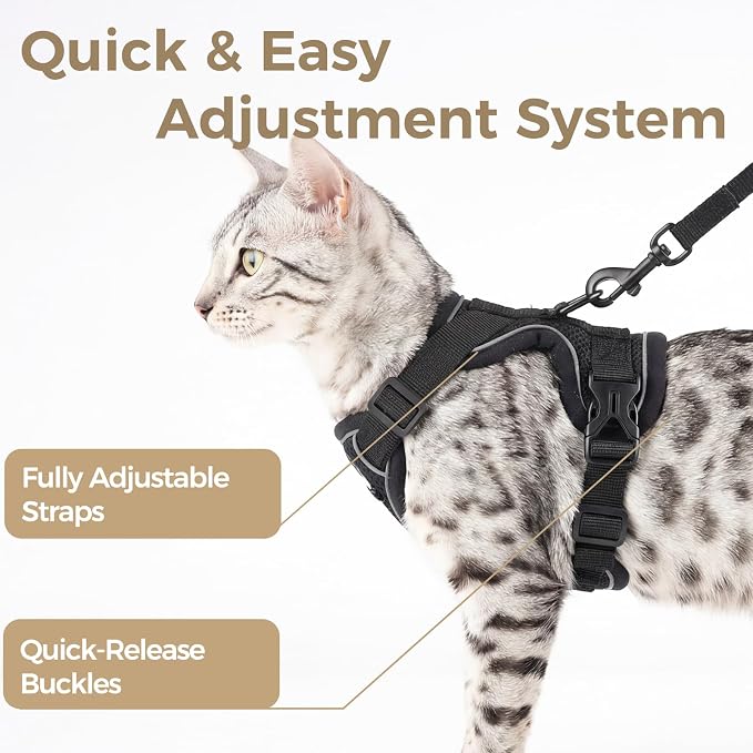 Cat Harness and Leash Set Escape Proof Tactical Medium Kitten Harness Emotional - Image 4